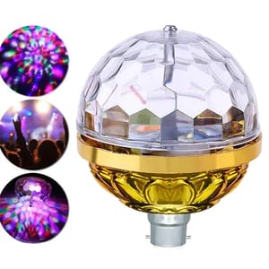 Golden Jumbo Color Changing LED Crystal Rotating Bulb 6w Disco Bulb