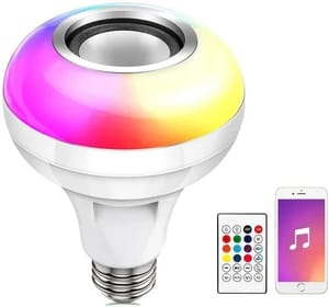 12-Watts LED Fully Remote Controlled Music Light Bulb With 3.0 Bluetooth Speaker (Multicolor,B22D)