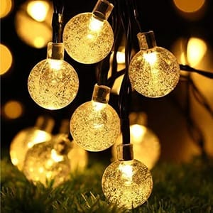 LED Plastic Crystal Bubble Ball String Fairy Lights For Decoration Warm White, Plug-in