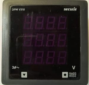 Led Secure Volt Meter Single Phase,V310 Three Phase, For Control Panel Indication, Dimension: 96x96