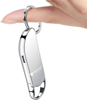 SAFETYNET Rechargeable Portable Keyring Handheld Keychain Voice Recorder 32GB Inbuilt Memory