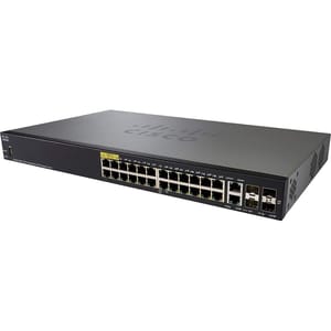 28 Ports Black Cisco CBS350-24P-4G-IN POE SWITCH