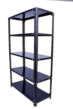 Boltless Slotted Angle Racks 5 Shelves (Black)