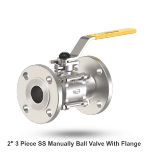 2" 3 Piece SS Manually Ball Valve With Flange