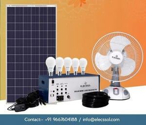ELECSSOL Battery EESL-Home Lighting System, For Commercial, Capacity: 50W