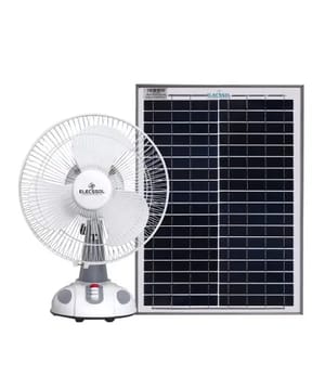 ELECSSOL Solar Power DC Table Fan Without Inbuilt Battery, 300 mm