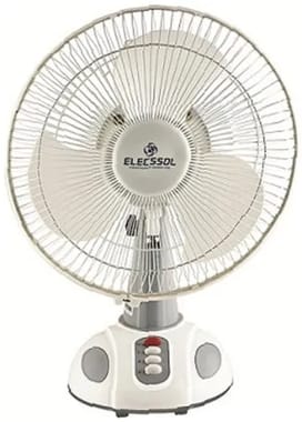 ELECSSOL White Dc Table Fan