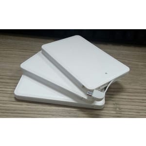 White Credit Card Shape Power Bank 5000 Mah Leather Textured