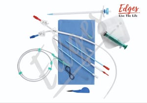 Straight Single Silicone MARK+ LT PermaFlow Permnent Catheter Kit 14.5Fr 28cms