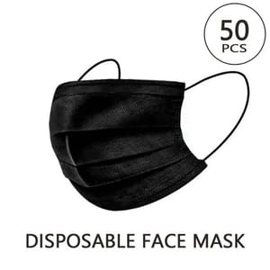 Sparx Black Triple Layer Surgical Mask With Elastic Band