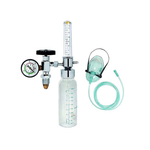 Oxygen Mask, Flowmeter & Humidifier Bottle
