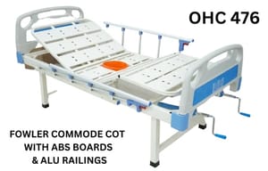 Operating Type / Automation Grade: Manual Fowler Commode Cot with ABS boards and Aluminium Railings
