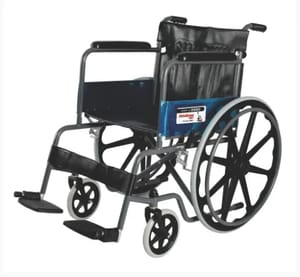 Black Fixed VRP 809 PC Folding Wheelchair With Mag Wheel