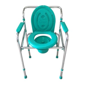 Light Green Plastic Folding Commode Chair for Indian Toilet, Size: Free Size