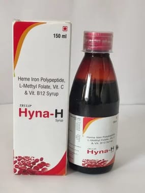 Hyna-H Heme Iron Polypeptide, L-Methyl Folate, Vit.C And Vit.B12 Syrup, 150 ml