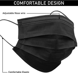 3 Ply Black Surgical Mask