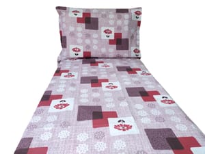 Multicolor ABC Pure Cotton Single Size Bedsheet Kids Print Floral Pattern (55x90)