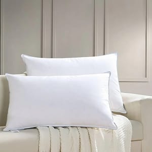 Cotton White Plain Super Soft Fiber Pillow, Shape: Rectangular, Size/Dimension: 50x75 cm