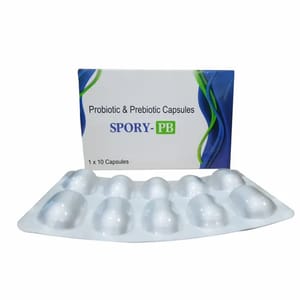 Spory PB Probiotic Prebiotic Capsule, For Clinical, 100 mg