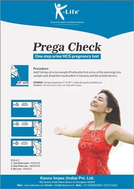 K- Life Prega Check Pregnancy Test Kit