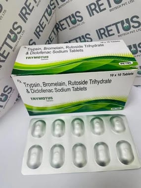 Trypsin Bromelain Rutoside Diclofenac Tablet