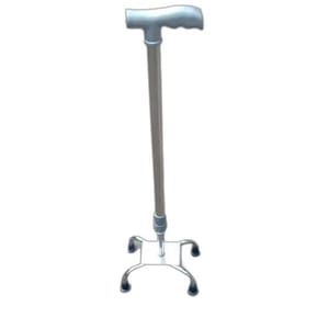 Stainless Steel Silver Quadripod Walking Stick, Legs: 4 Legs, 500 G