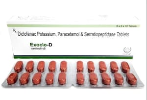 Diclofenac Potassium 50 mg + Paracetamol 325 mg & Serratiopeptidase 10 mg Tablets