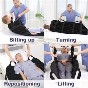 Bed Positioning Pad with Reinforced Handles Lifting Turning Patient Sheet Transfer