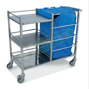 Stainless Steel Hospitime SS Linen Trolley With Three Shelves, For Hospitals, Size: 4x4x2 Feet