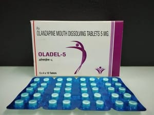 Oladel Olanzapine Mouth Dissolving Tablets 5 mg, Packaging Type: Box
