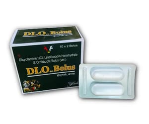 Dicyclomine HCL, Levofloxacin Hemihydrate & Ornidazole Bolus(Vet), Packaging Type: Box, Packaging Size: 10x2 Bolus