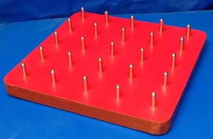 Square Red Magnetic Checker Peg Board