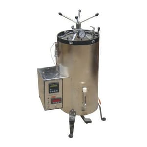 Double Wall CE Certificate Dolphin Stainless Steel Fully Automatic Vertical Autoclave, Warranty: 1 Year, 4-6 KW