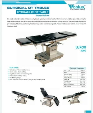 General Surgery Hydraulic Ot Table