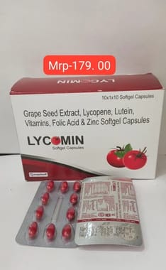 Grape Seed Extract LYCOPENE LUTEIN VITAMIN FOLIC ACID & ZINC SOFT GEL CAP