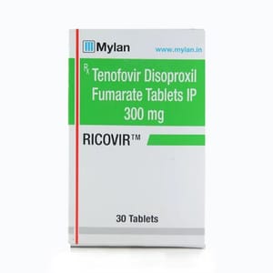 Ricovir EM 200 Mg/300 Mg Tablet, Packaging Size: 30 Tablets, Mylan Pharmaceuticals Pvt Ltd