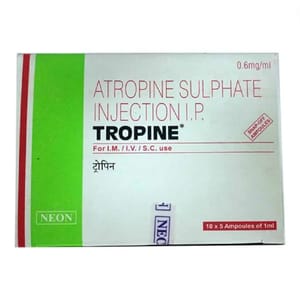 Atropine Sulphate Injection Ip, 0.6 mg/ml
