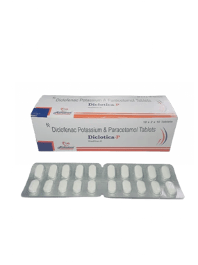Diclotica- P Diclofenac Potassium Paracetamol Tablets, 100 mg, Packaging Type: Box