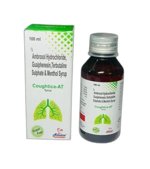 Coughtica AT Ambroxol Terbutaline Guaiphenesin Menthol, 100 ml