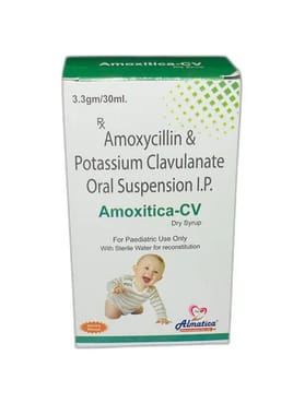 Amoxitica-CV Amoxicillin Potassium Clavulanate Syrup, 3.3 gm