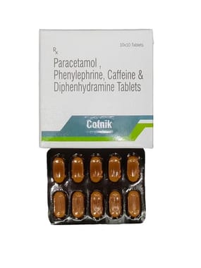 Paracetamol, Phenylephrine, Caffeine and Diphenhydramine Tab (Cofnik)