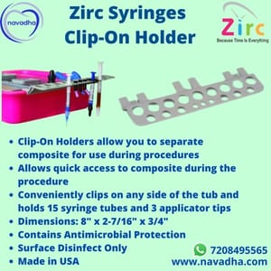 Grey Manual Zirc Syringe Clip-On Holder, 1.1 Lbs
