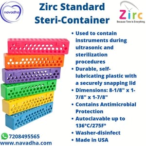 Plastic Autoclavable Zirc Standard Steri-Container, For Clinical, 0.5 Lbs