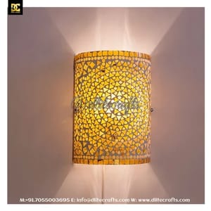 Glass Mosaic Cylinder Wall Lamp