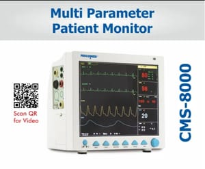 Brand: contac Cms8000 Multi Parameter Patient Monitor, Display Size: 12.1
