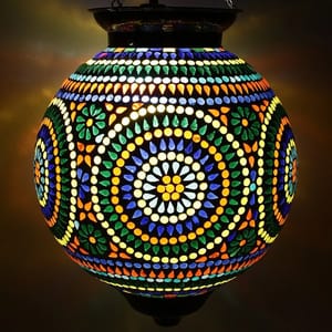LED GLASS,ALUMINIUM Pradhuman Mosaic Hanging Lamp, For Decoration, 50 W