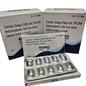 Calcitriol Omega 3 Fatty Acid EPA DHA Methylcobalamin Folic Acid Boron Calcium Orotate Lycopene Tab