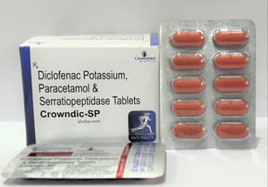 Crowndic-sp Diclofenac Potassium Paracetamol And Serratiopeptidase Tablet