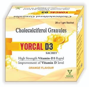 Yorcal D3 Sachet Cholecalciferol Vitamin D3 60000iu