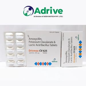 Amoxycillin 500 mg + Potassium Clavulanic Acid 125 mg with lactic acid bacillus 60 million spores